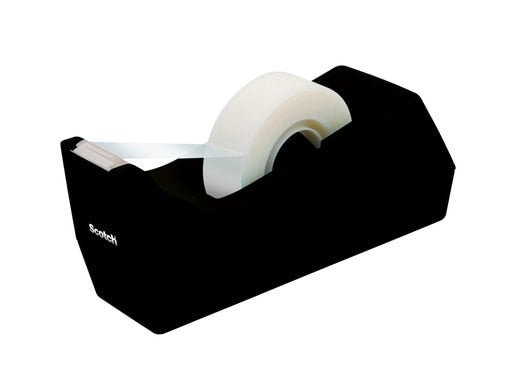 Scotch Magic Tischabroller – für Klebefilm bis 19 mm × 39 m, mit Klebefilm, Kunststoff, schwarz