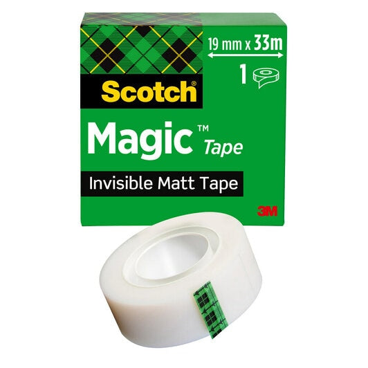 Scotch Magic Tischabroller – für Klebefilm bis 19 mm × 39 m, mit Klebefilm, Kunststoff, schwarz
