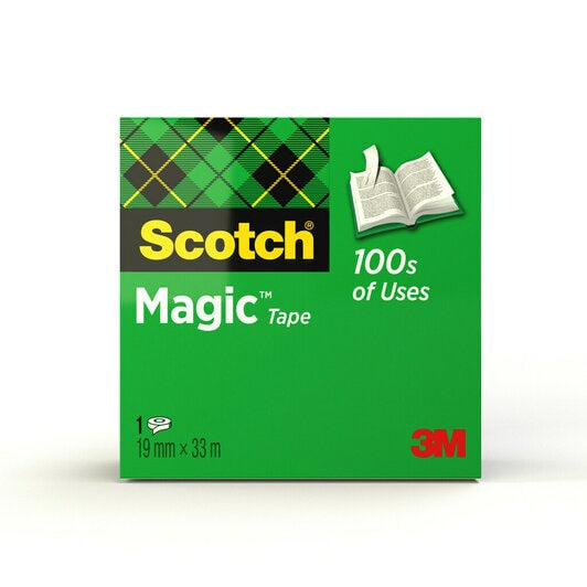 Scotch Magic Tischabroller – für Klebefilm bis 19 mm × 39 m, mit Klebefilm, Kunststoff, schwarz