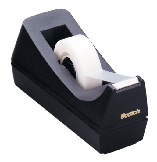 Scotch Magic Tischabroller – für Klebefilm bis 19 mm × 39 m, mit Klebefilm, Kunststoff, schwarz