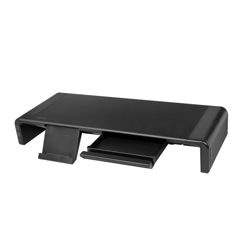 LogiLink BP0141 – Monitor-Tischständer – bis 25 kg – höhenverstellbar, USB-Hub – Schwarz