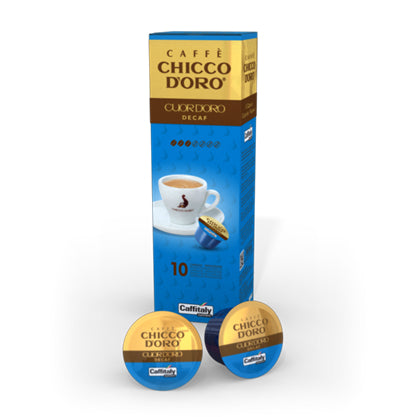 Chicco d'Oro Cuor d'Oro – Kapseln für Caffitaly – Espresso, entkoffeiniert, 10 Kapseln