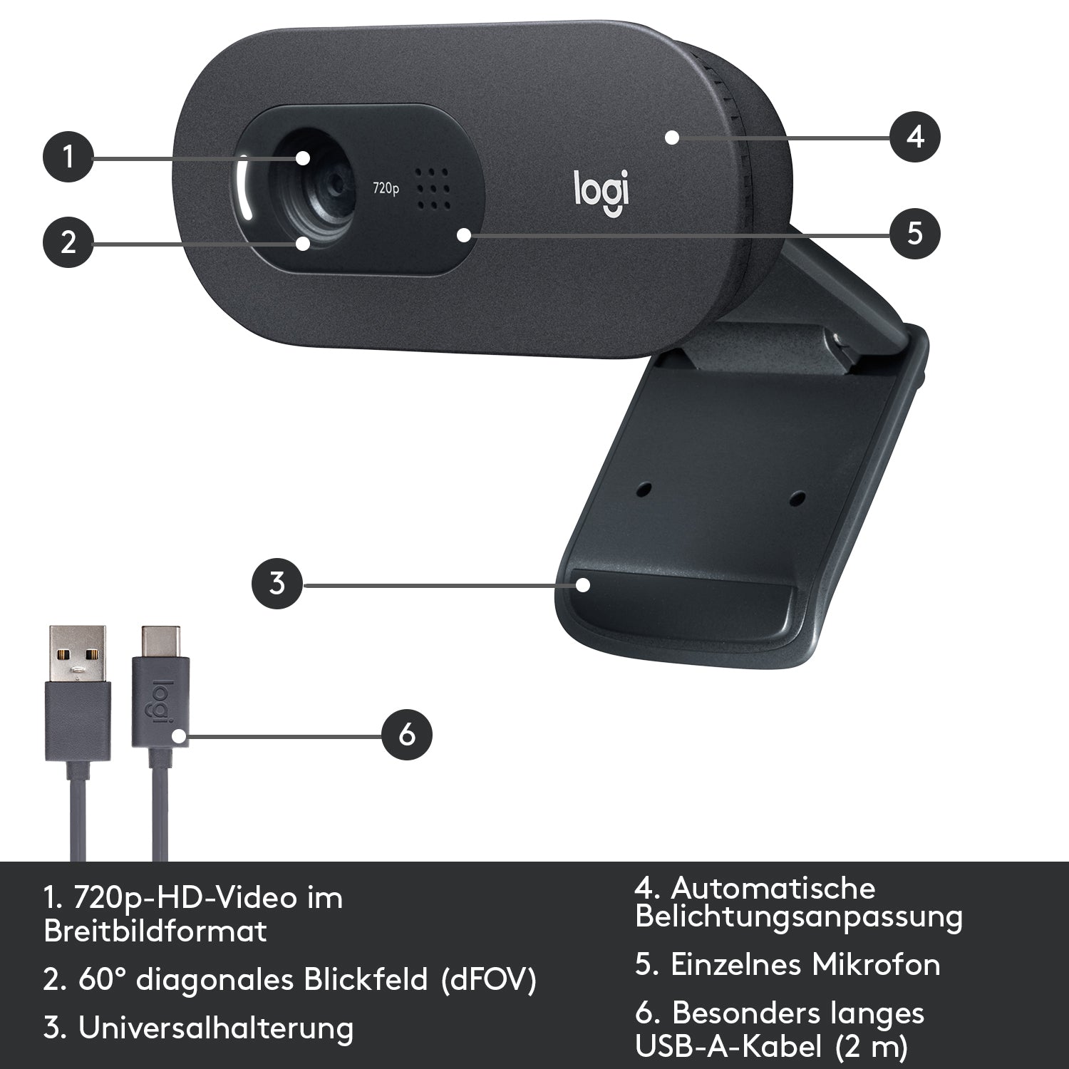 Logitech C505 – 720p, USB