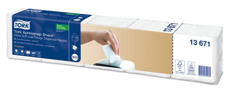 Tork Spender-Servietten Weiss – 21,6 × 21,3 cm, 1-lagig, 1/4-Falz, für N10-Spender – 4000 Stück