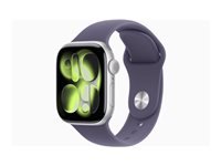 Apple Watch Series 11 42 mm GPS – Aluminium Silber, Sportarmband, Nebelviolett, S/M, 50 m, für iPhone