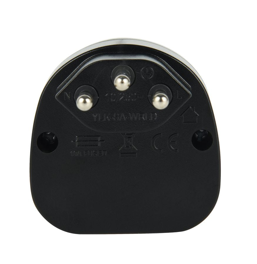 M. Schönenberger Schönenberger – Reiseadapter – 230 V, 2500 W, geerdet – von Australien/Brasilien usw. nach Schweiz – schwarz