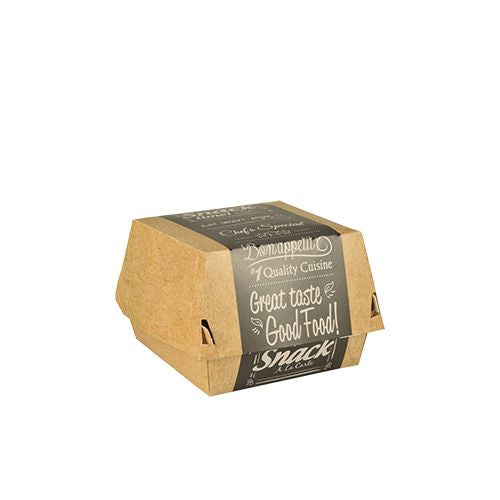 Papstar Burgerbox Pure Good Food, Papier/Karton – 90 × 90 × 68 mm, Braun – FSC – 50 Stk.