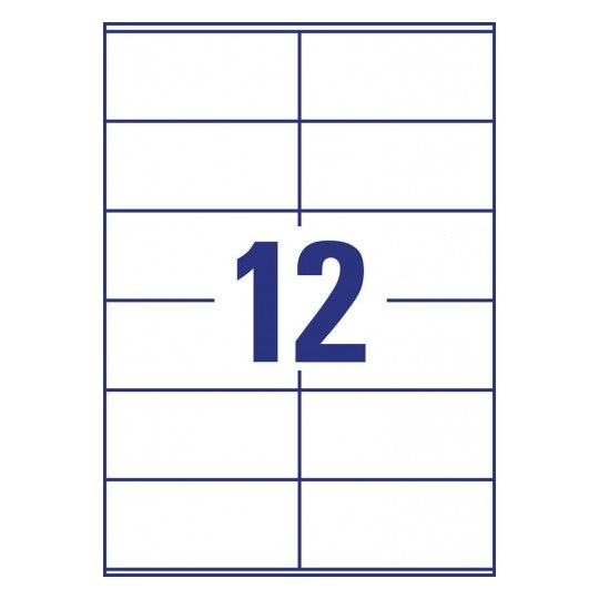 Avery Druckeretiketten, 105 mm × 48 mm, naturweiss, Altpapier, permanent, 120 Etiketten (10 Blatt)