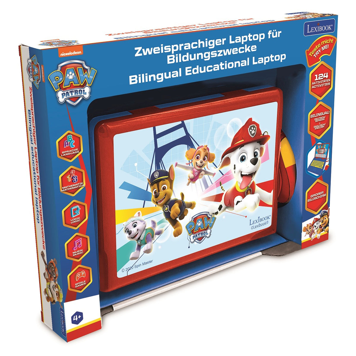 Lexibook Kinder-Laptop – Paw Patrol, pädagogisch, 1 Spieler, ab 3 Jahren, Deutsch, Englisch