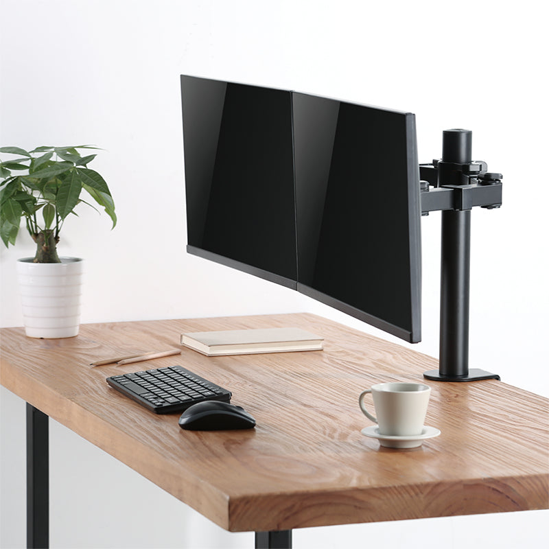 LogiLink BP0106 – Monitorarm Tischhalterung – Klemme/Durchführung – 2 Monitore – 17–32" – VESA 75×75/100×100 mm