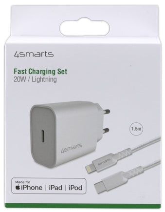 4smarts VoltPlug Ladegerät – 20 W, PD, mit 1,5 m Lightning-Kabel