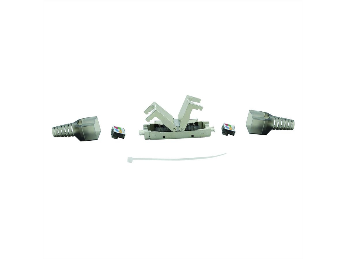 VALUE 26.99.0380 RJ-45-Kupplung – Cat6a, S/UTP (STP), AWG 22, Silber