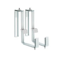 Alba-Krapf Pflanzenkastenhalter – 22 × 18 cm – belastbar bis 30 kg – galvanisiertes Metall, silber – 2-teilig