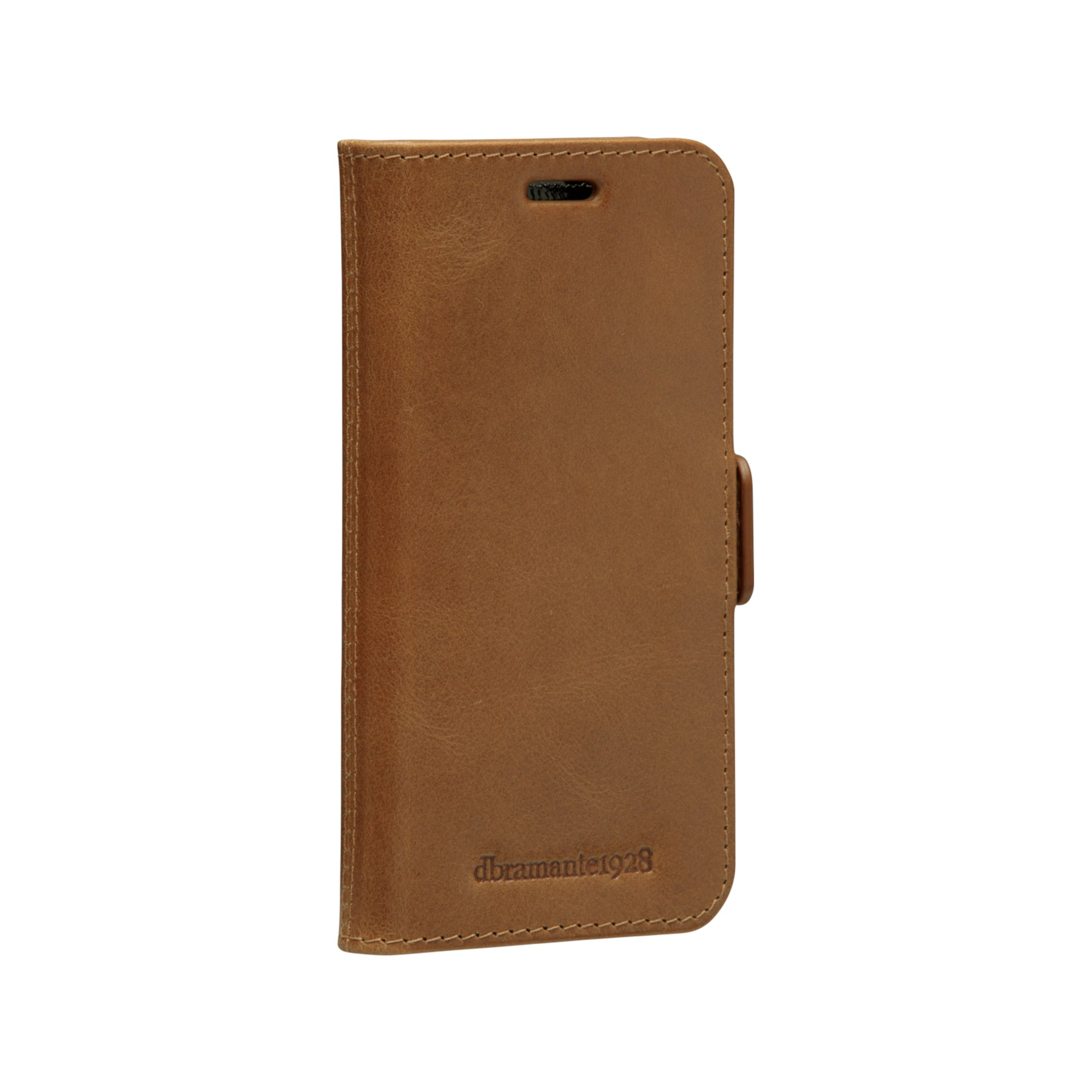 dbramante1928 Lynge – Wallethülle – für Apple iPhone 12 mini – mit Ständer, 3 Kartenfächer, Leder, Beige
