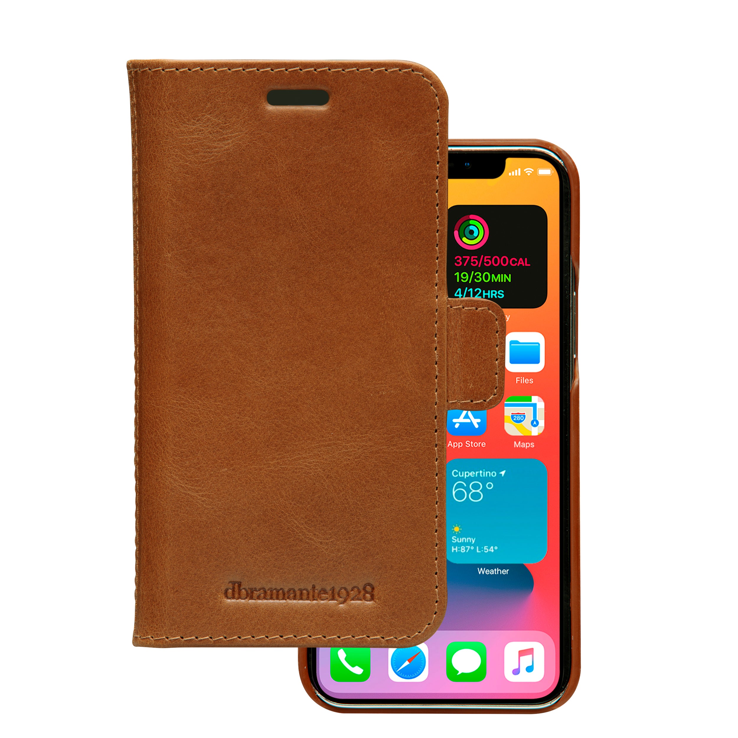 dbramante1928 Lynge – Wallethülle – für Apple iPhone 12 mini – mit Ständer, 3 Kartenfächer, Leder, Beige