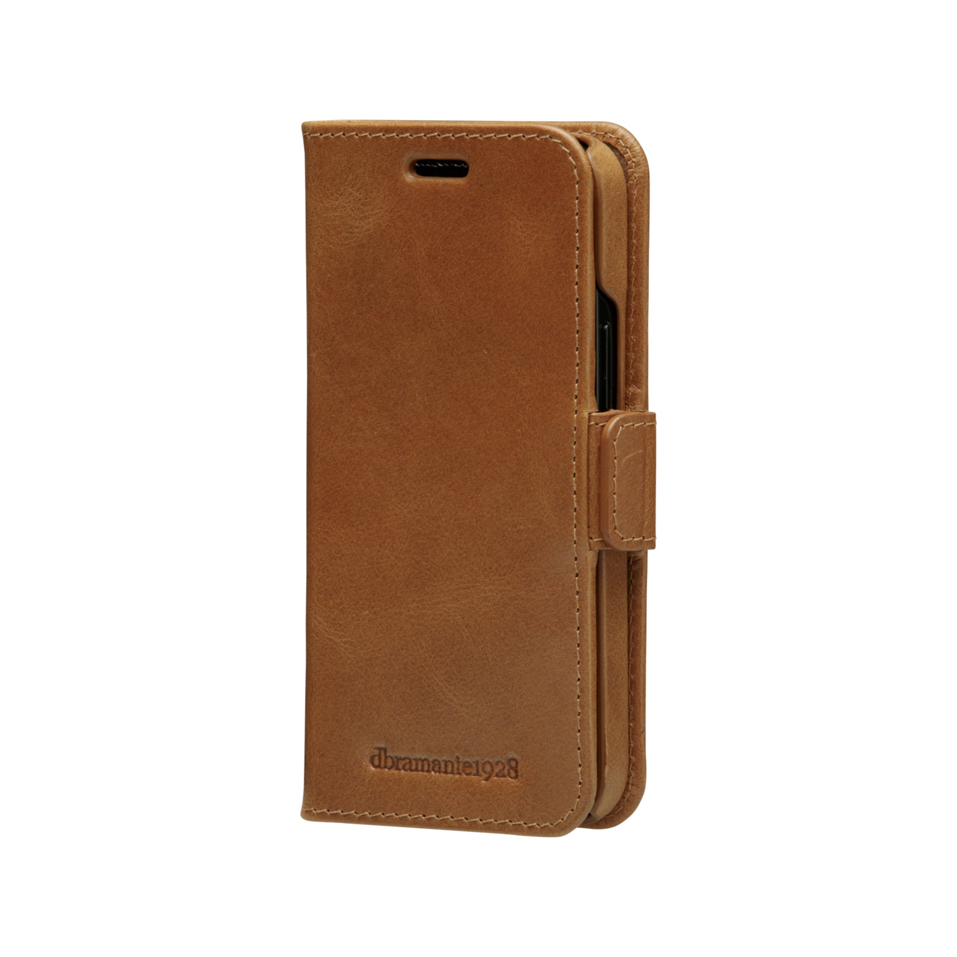 dbramante1928 Lynge – Wallethülle – für Apple iPhone 12 mini – mit Ständer, 3 Kartenfächer, Leder, Beige