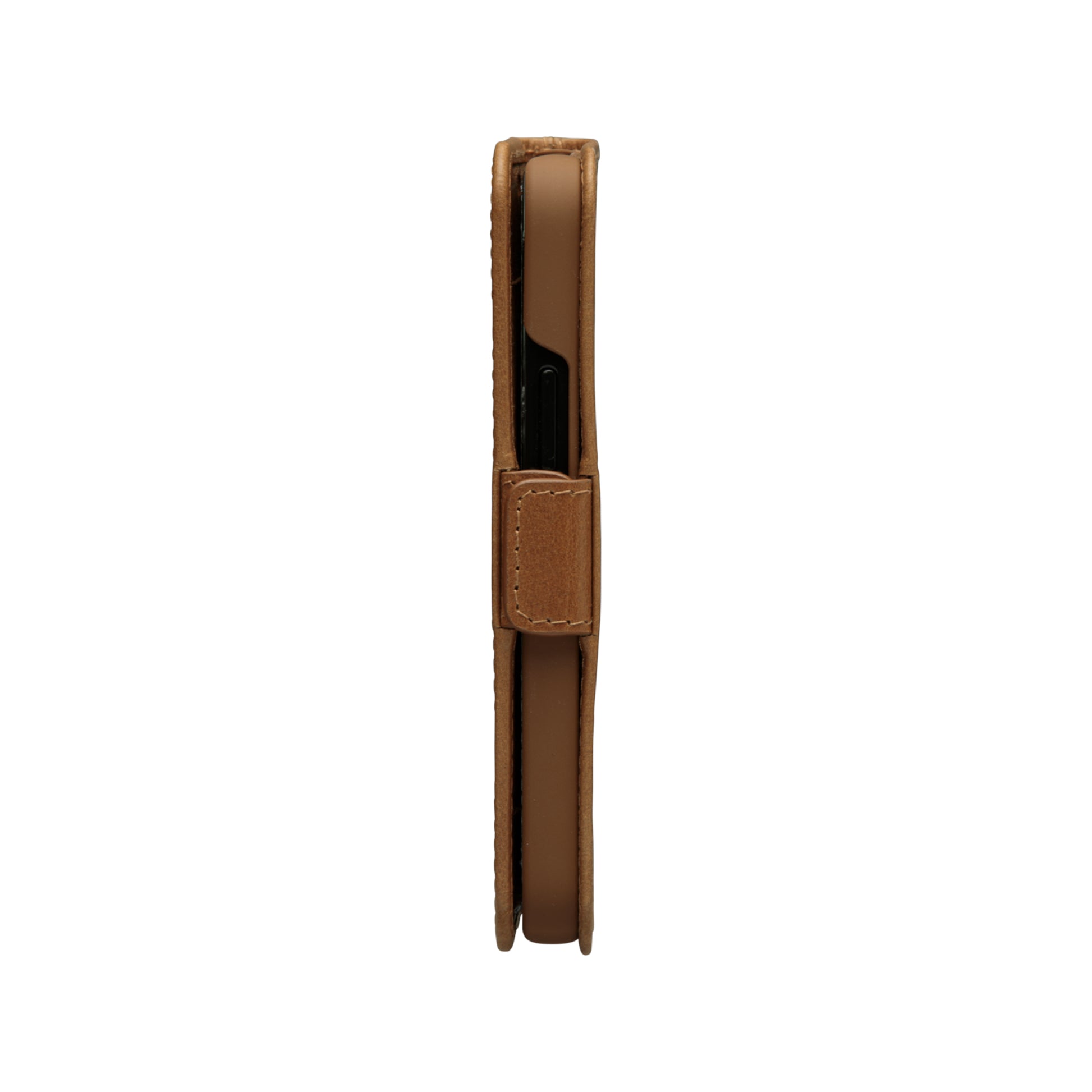dbramante1928 Copenhagen Slim Wallethülle – für Apple iPhone 12 mini, mit Ständer, 1 Kartenfach, Leder, Beige