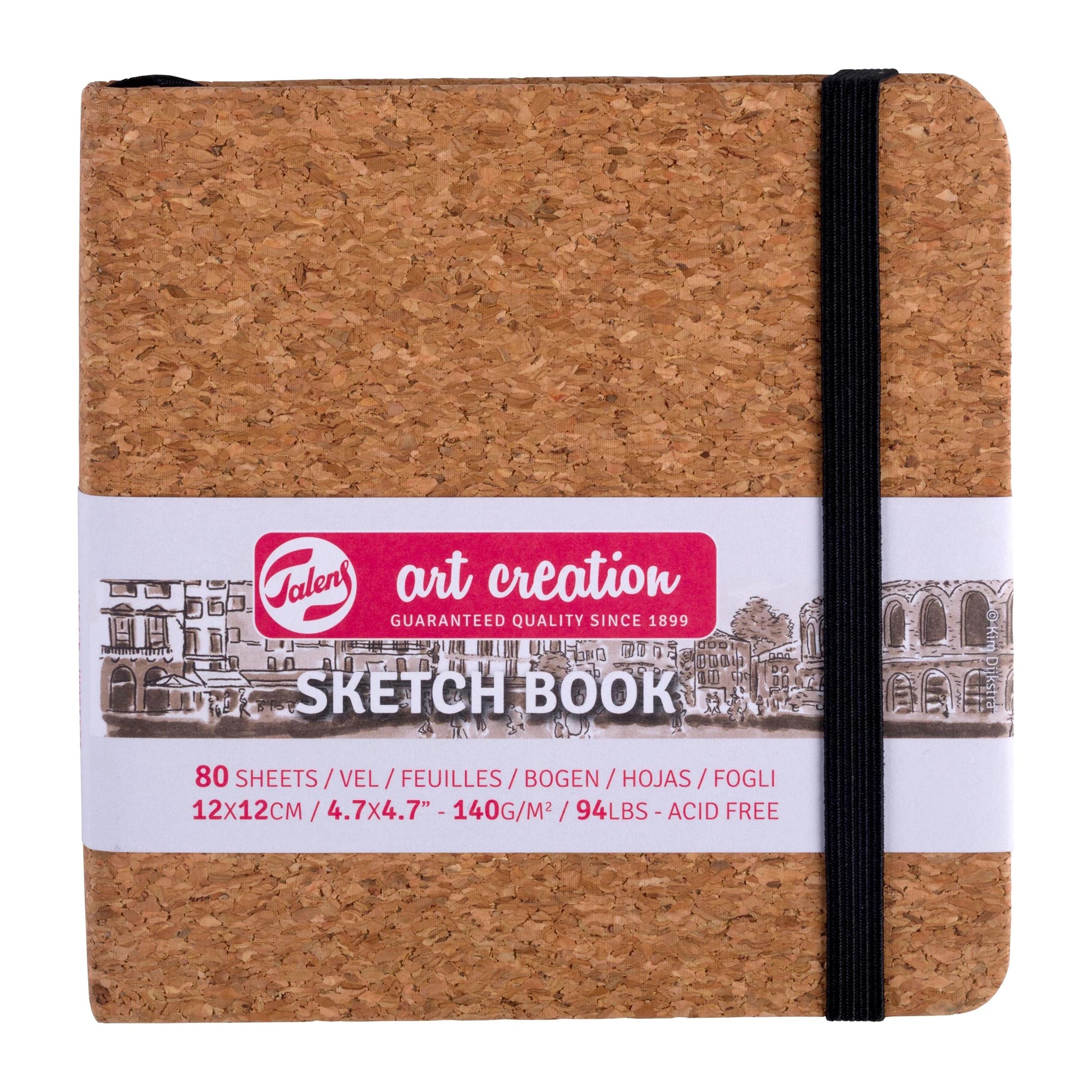 Talens Art Creation – Skizzenbuch, 12 × 12 cm, 140 g/m², 160 Seiten, mit Gummiband, Hardcover, säurefrei