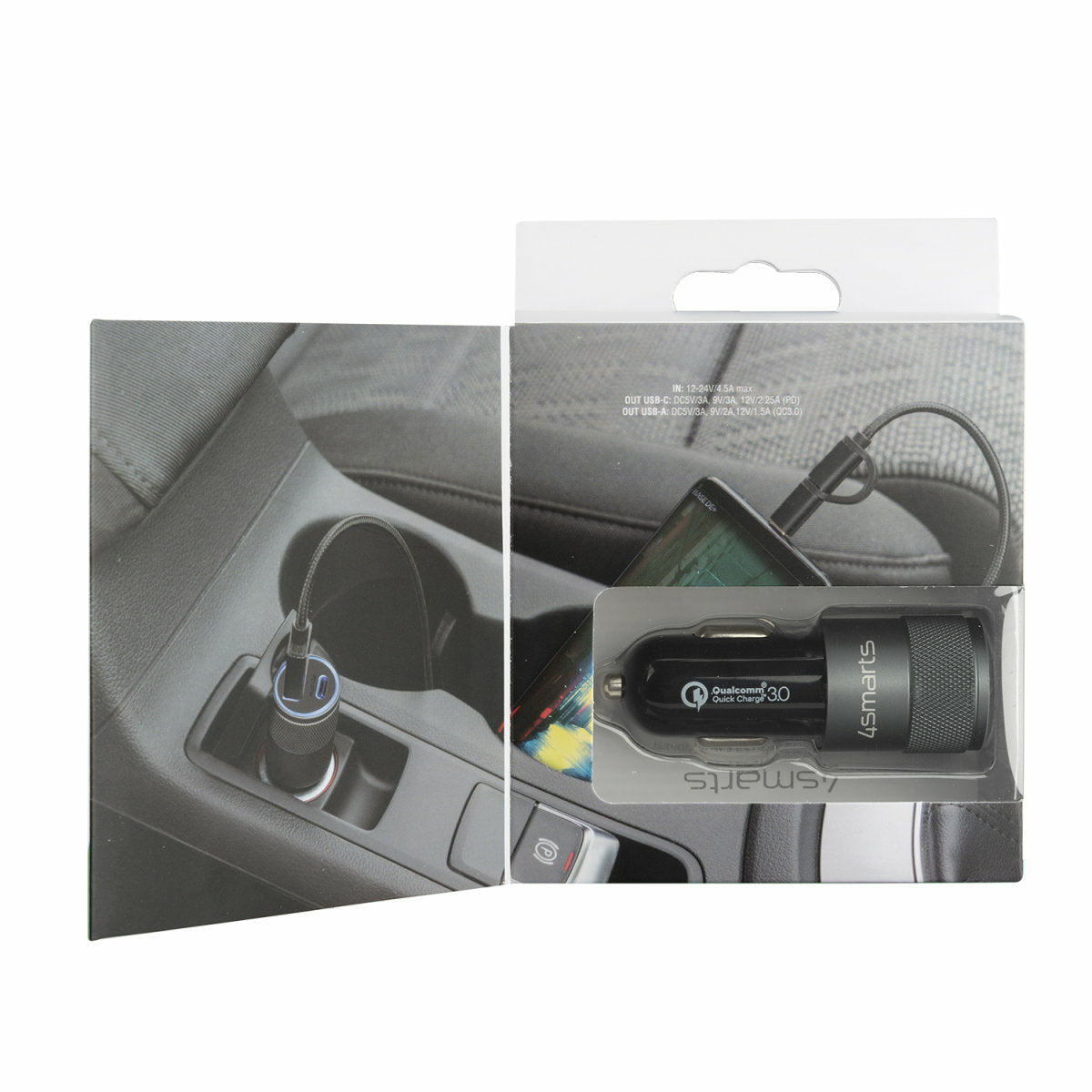 4smarts Rapid Kfz-Ladegerät – 27 W, 1× USB-A, PD