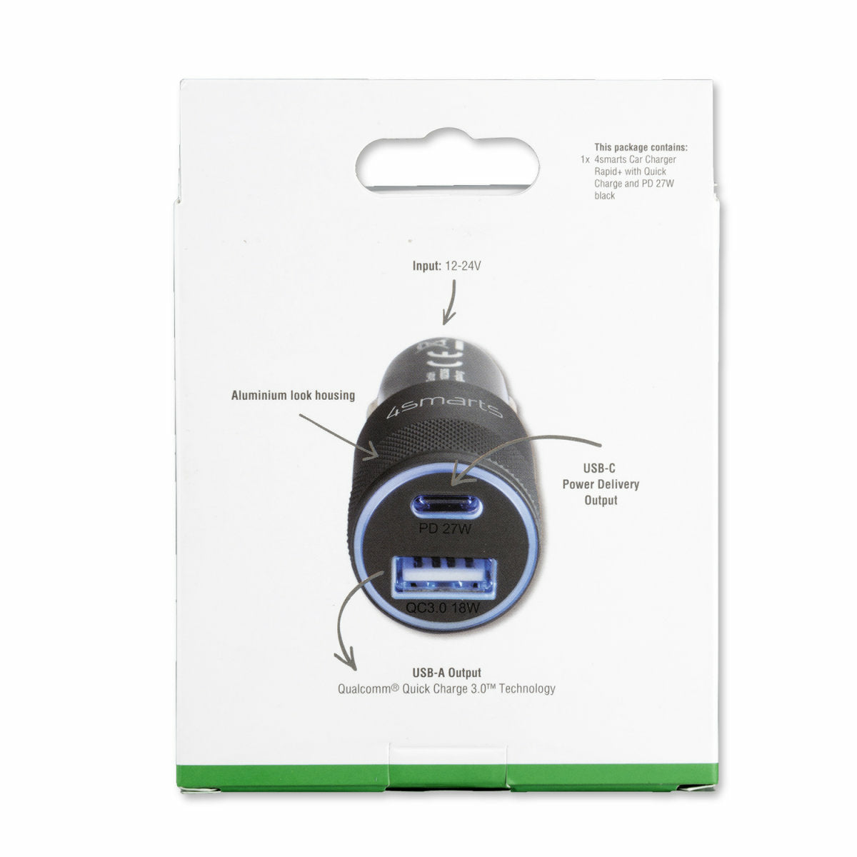 4smarts Rapid Kfz-Ladegerät – 27 W, 1× USB-A, PD