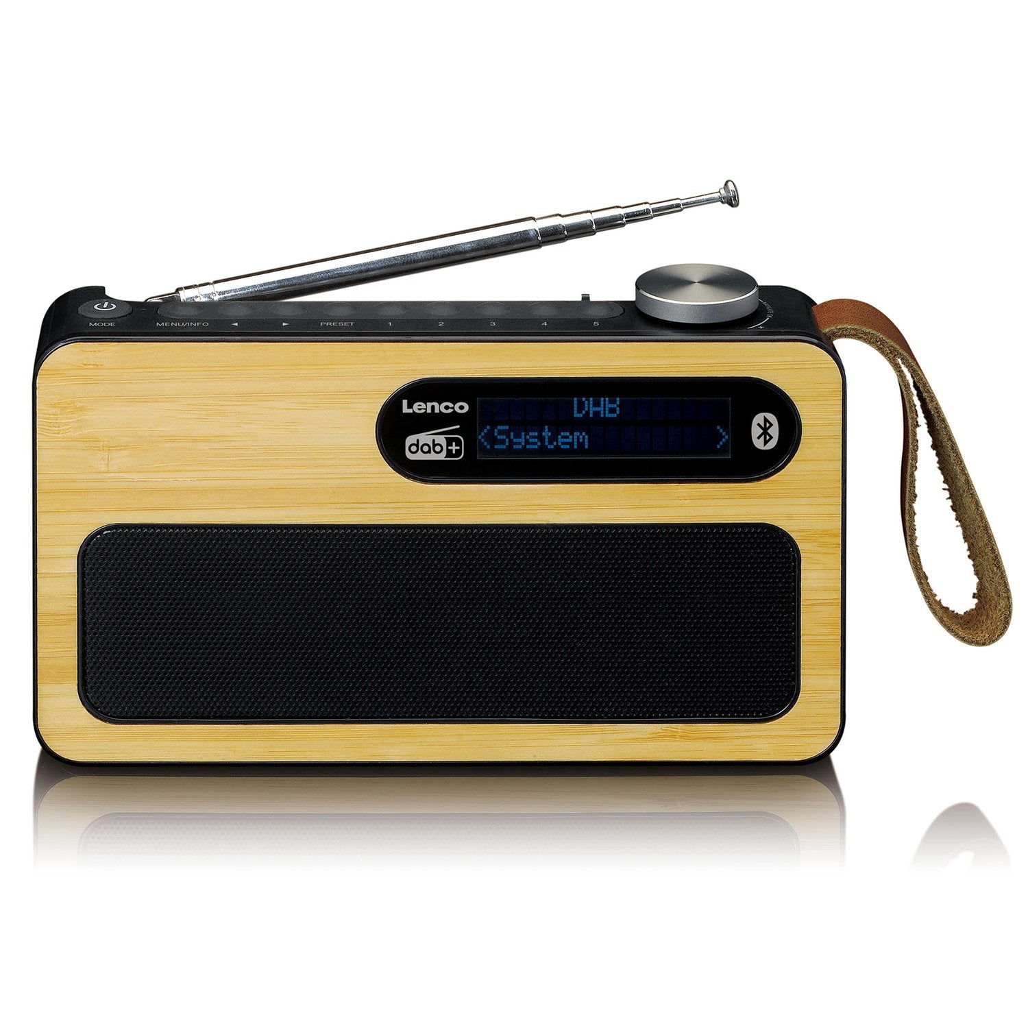 Lenco PDR-040 – DAB+/UKW-Tischradio, Bluetooth – Bambus/Schwarz
