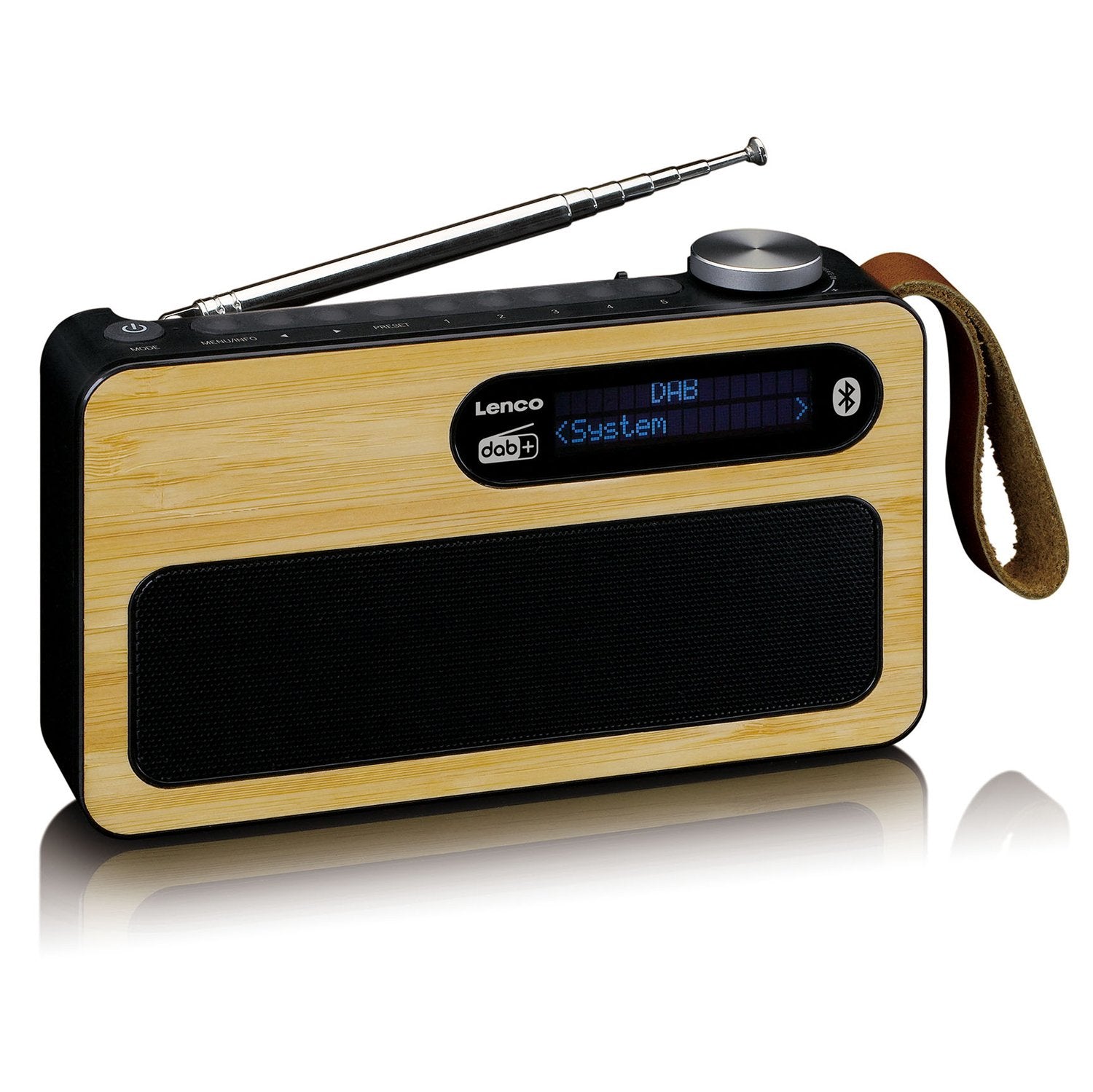 Lenco PDR-040 – DAB+/UKW-Tischradio, Bluetooth – Bambus/Schwarz