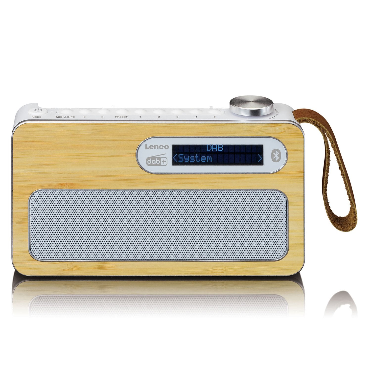 Lenco PDR-040 – DAB-/Internetradio – Portabel – DAB+, UKW, Internetradio, Bluetooth, Akkubetrieb – Weiss