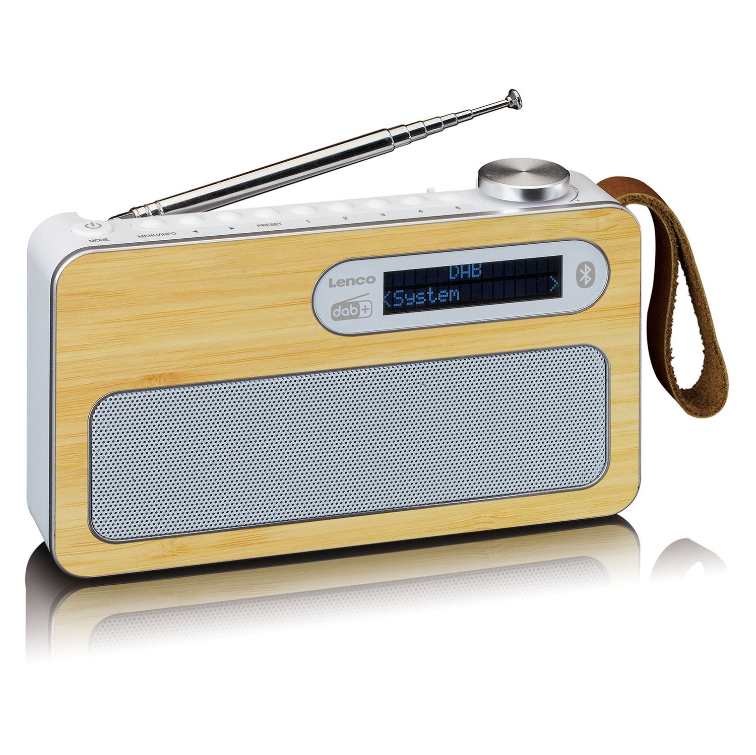 Lenco PDR-040 – DAB-/Internetradio – Portabel – DAB+, UKW, Internetradio, Bluetooth, Akkubetrieb – Weiss