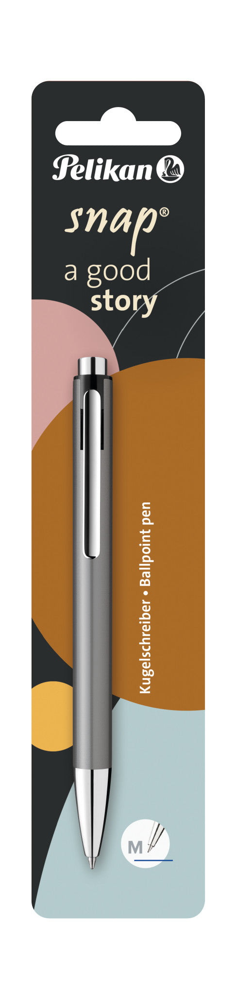 Pelikan Snap Kugelschreiber – Blau, Spitze 0,5 mm, Druck, Platin, dokumentenecht