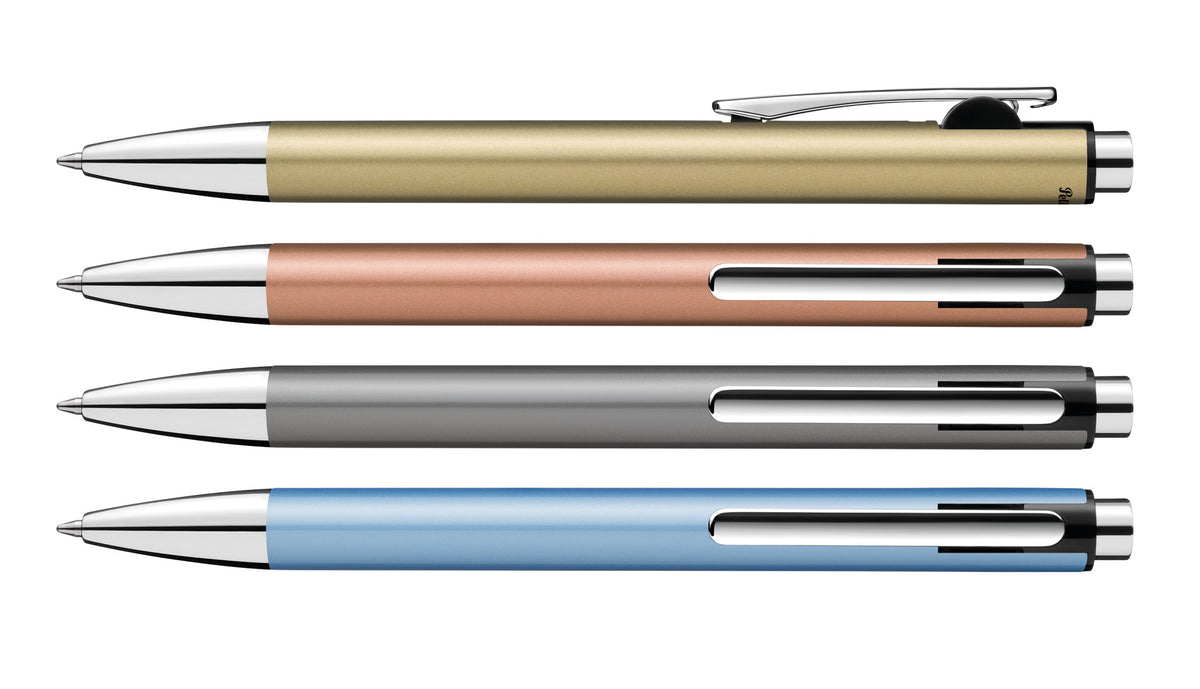 Pelikan Snap Kugelschreiber – Blau, Spitze 0,5 mm, Druck, Platin, dokumentenecht