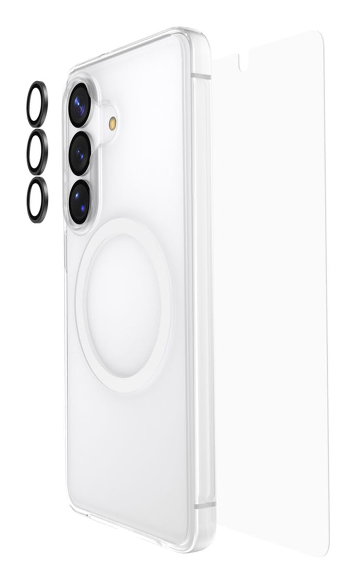 Belkin 3-in-1 Starter-Set (Displayschutz, Hülle, Kameralinsenschutz) – für Galaxy S26 – Transparent