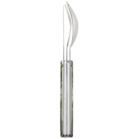 Akinod Straight Camping-Besteck-Set – 3-teilig, 18 cm, Edelstahl, Kunststoffgriff, Mehrfarbig