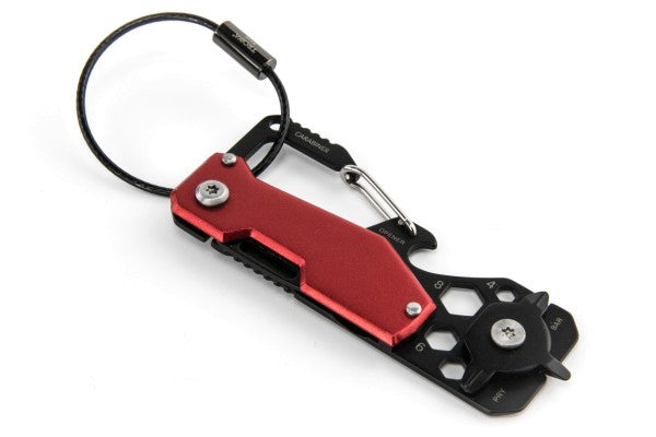 TROIKA KTL25-RD Multitool Schlüsselanhänger – Klingenlänge 3,5 mm, Feststellklinge – 10-teilig