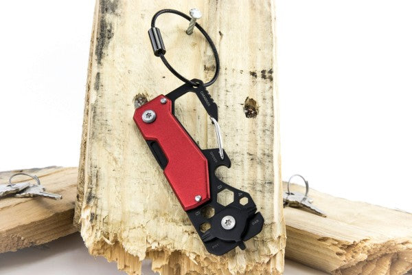 TROIKA KTL25-RD Multitool Schlüsselanhänger – Klingenlänge 3,5 mm, Feststellklinge – 10-teilig
