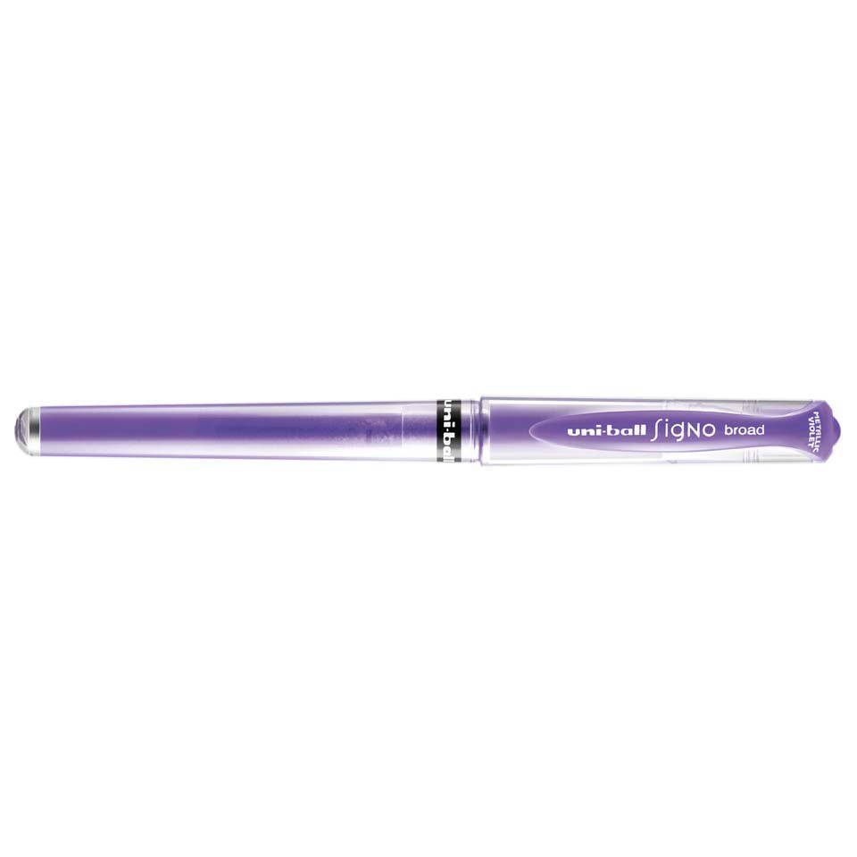 Uni-Ball Signo Broad UM-153MET Gelschreiber – violett, Spitze 1 mm, dokumentenecht, wasserfest, 1 Stk.