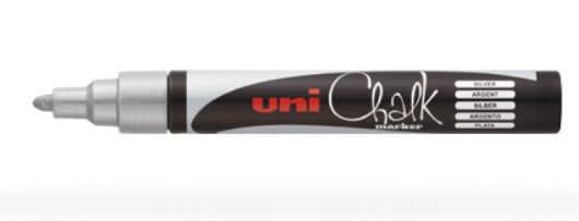 Uni-Ball Kreidemarker – Rund, 1,8–2,5 mm – Silber