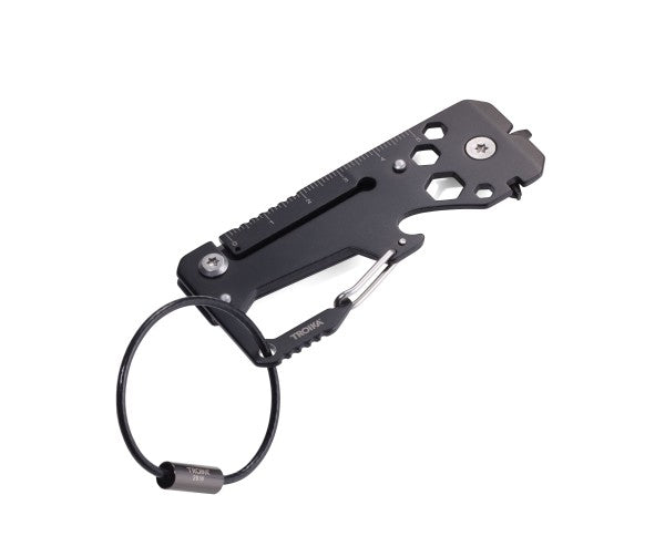 TROIKA KTL25-TI Multitool – 10 Funktionen, Schlüsselanhänger, Klingenlänge 8,5 mm