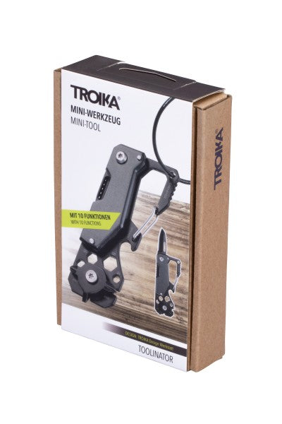 TROIKA KTL25-TI Multitool – 10 Funktionen, Schlüsselanhänger, Klingenlänge 8,5 mm