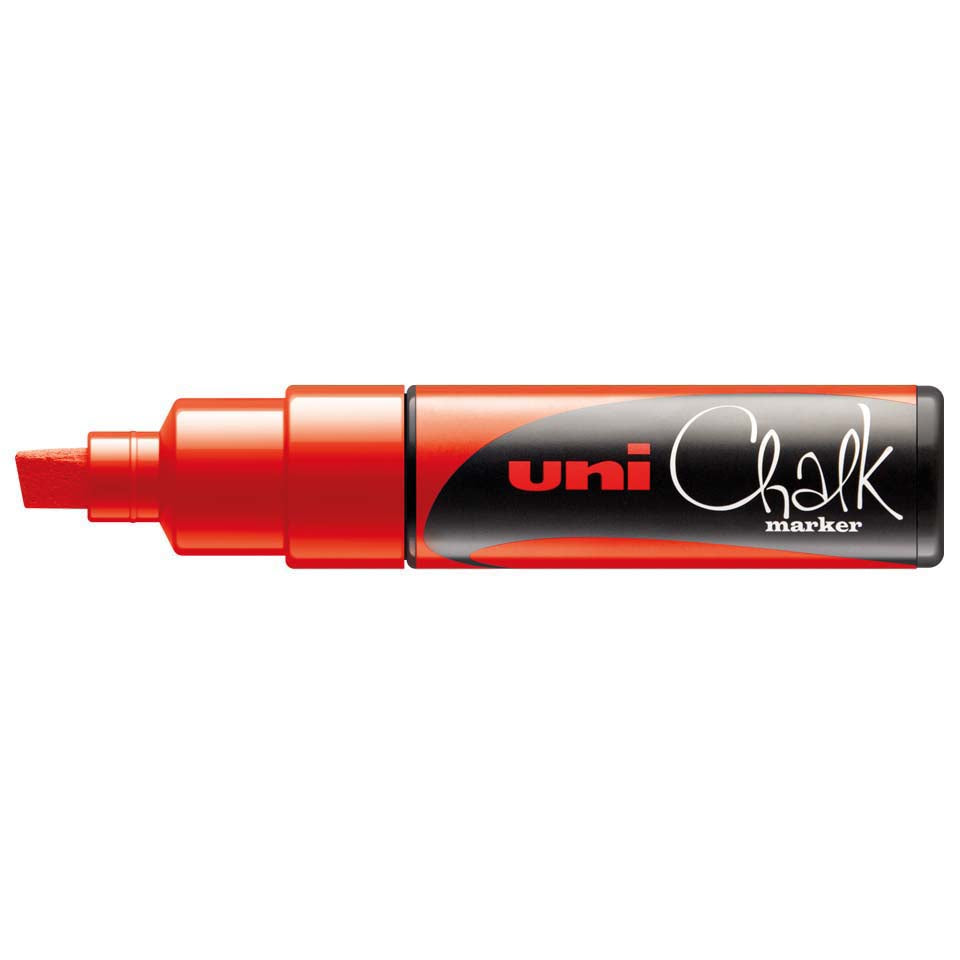 Uni-Ball Kreidemarker – Keilspitze, 8 mm – Rot