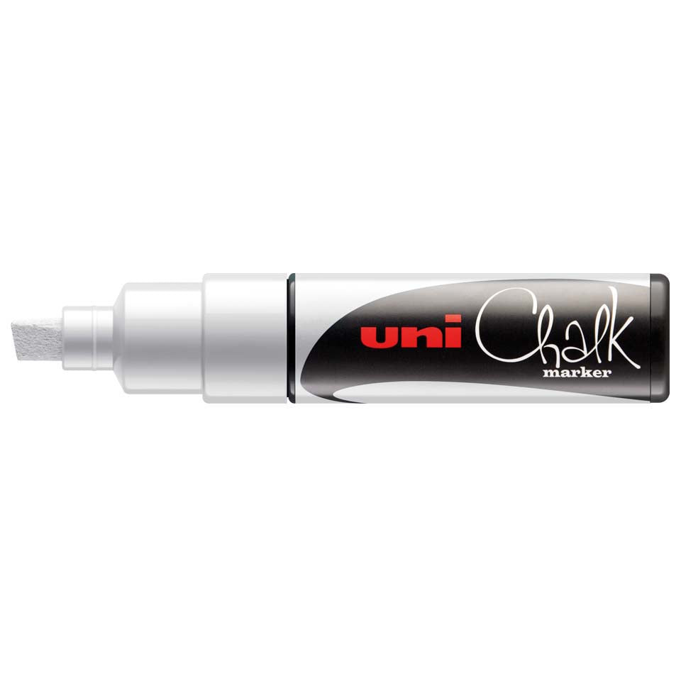 Uni-Ball PWE-8K Kreidemarker – Keil 8 mm – Blau/Pink/Violett/Weiss, für Glas und andere glatte Oberflächen