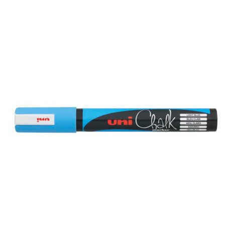 Uni-Ball PWE-5M Kreidemarker – Rund 1,8–2,5 mm – Hellblau, für Glas/Spiegel/Kunststoff