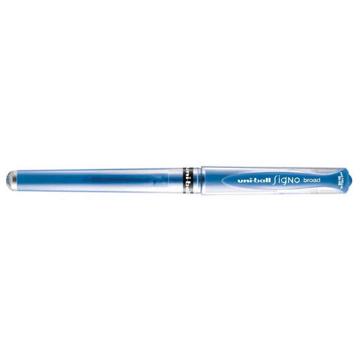 Uni-Ball Signo broad – Tintenroller, dokumentenecht, mit Kappe, 0,6 mm, blau metallic