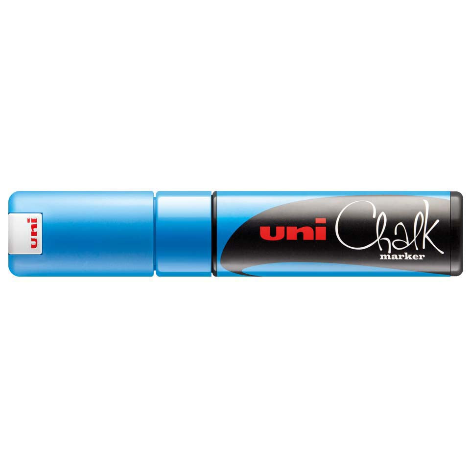 Uni-Ball PWE-8K Kreidemarker – Keil 8 mm – Blau/Pink/Violett/Weiss, für Glas und andere glatte Oberflächen