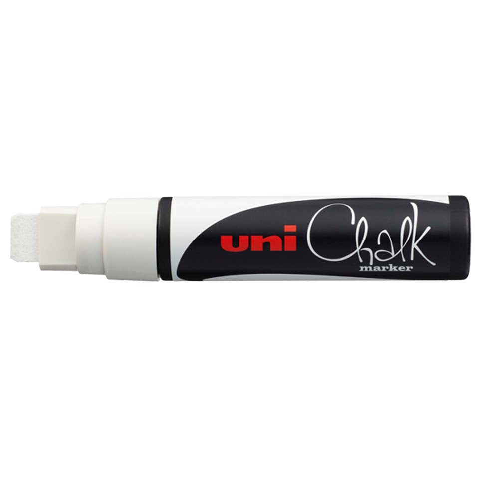 Uni-Ball PWE-17K Kreidemarker – Keil 15 mm – Weiss, für Glas und andere glatte Oberflächen