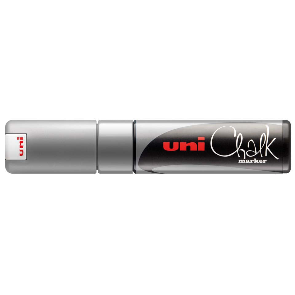 Uni-Ball Kreidemarker – Keilspitze, 8 mm – Silber