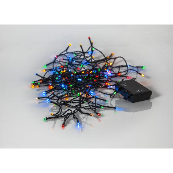 Star Trading Lichterkette – 11,2 m – 9,6 W – Mehrfarbig – IP44 – Batteriebetrieb – Timer 6/18 h – Schwarz