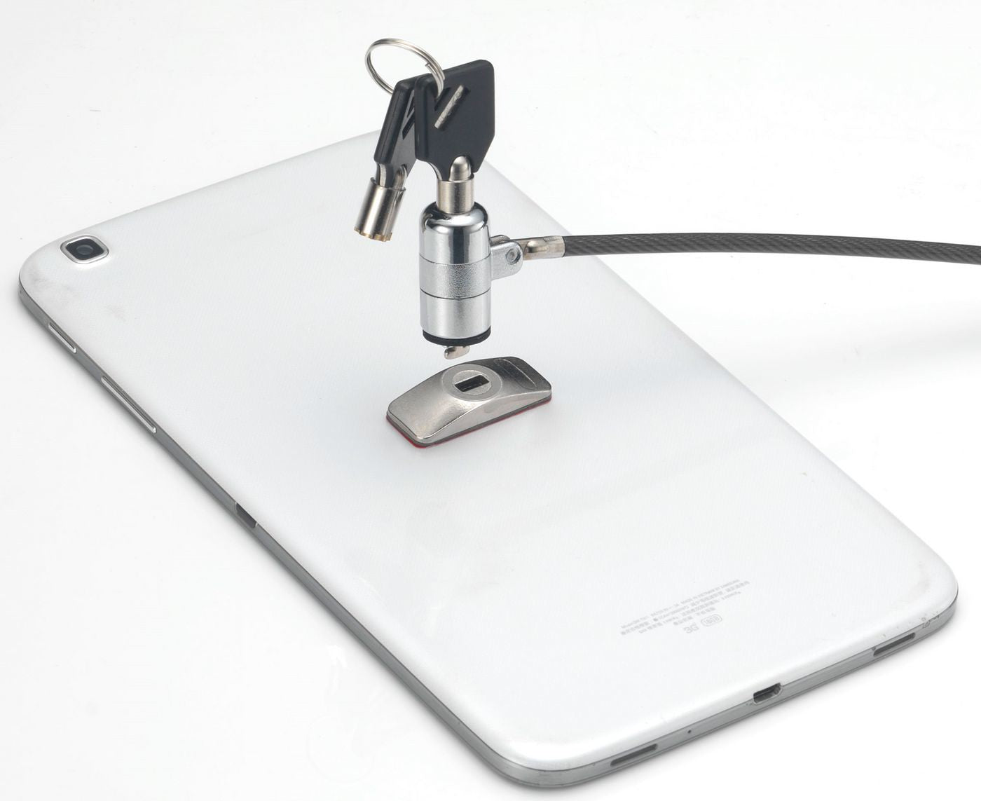eSTUFF Kensington-Kabelschloss mit 1,8 m Kabel, 2 Schlüssel – für Tablets – Schwarz