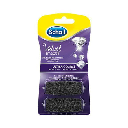 Scholl Ersatz-Rollenköpfe – für Velvet Smooth, ExpressPedi Velvet – 2 Stk, schwarz