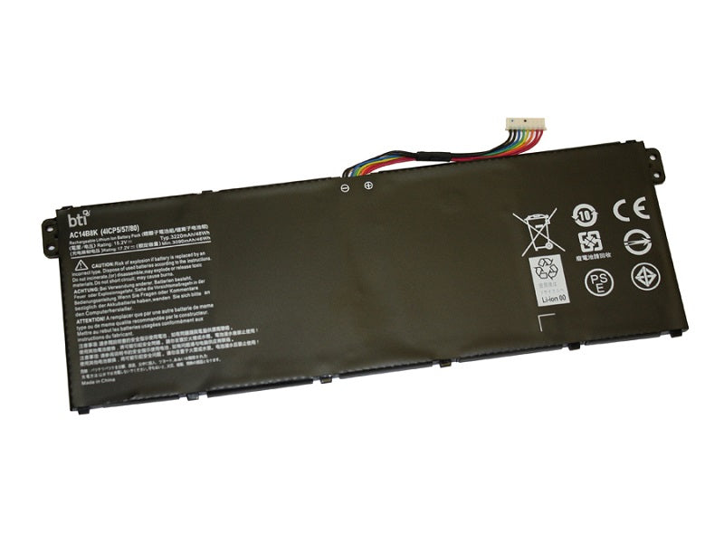 BTI Notebook-Akku – für Acer – 50 Wh, 15,2 V (4 Zellen) – Schwarz