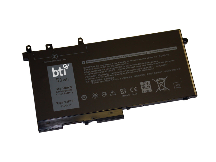 BTI Notebook-Akku – für Dell – 51 Wh, 11,4 V (3 Zellen), Schwarz